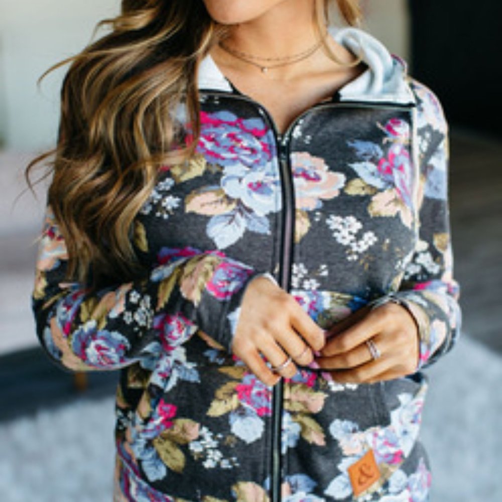 Ampersand Avenue FullZip Hoodie - Garden Goddess